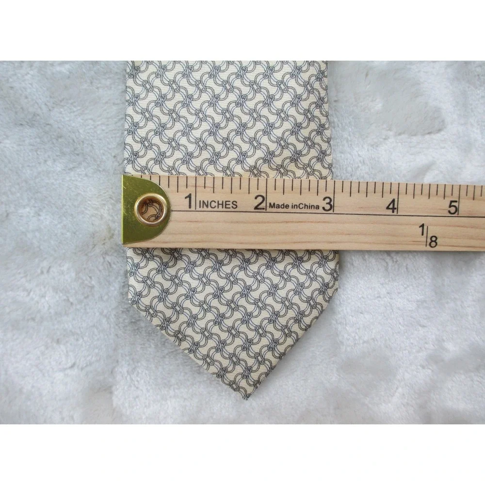 NEW ETON Neck Tie Mens Yellow Geometric Silk Made In Italy Casual 05